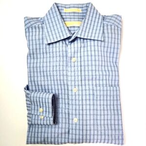 Michael Kors Button Down Blue Long Sleeve Men's Dress Shirt Size Medium